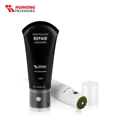 Black Sugarcane Hair Scalp Massage Silicone Comb Head PE Squeeze Lotion Tube