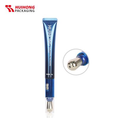 Blue Eye Cream Rotating Vibration Massage Aluminum Plastic Tubes With Metal Zinc Alloy Applicator
